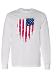 Men's/Unisex US Distressed Flag Pull Over Sweater