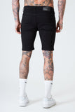 Ripped Skinny Denim Shorts - Black