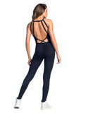 Black Lycra Workout Jumpsuit