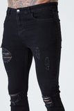 Ripped & Repaired Spray on Jeans - Black