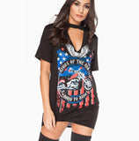 Born to Ride Graphic V-neck Long T-shirt