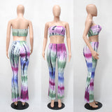 Printed Rompers Womens Two Piece Bodycon Jumpsuits 2019 Summer Long Pants Wide Legs Club Wear Bodysuit Women Jumpsuit 13 colors