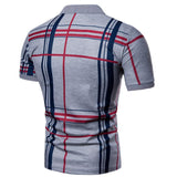 Lattice Short Sleeve Grid Polo Shirt