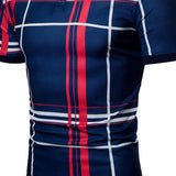 Lattice Short Sleeve Grid Polo Shirt