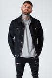 Distressed Denim Jacket - Black
