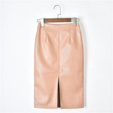 Slim Vegan Leather High Waist Pencil Skirt