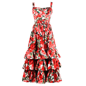 Romantic Rose Ruffle Dress