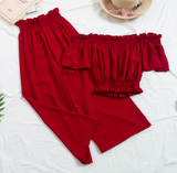 Bella Two-Piece Midriff Summer Pant Suit