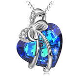 Blue Crystal 925 Sterling Silver Necklace