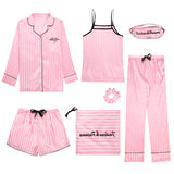 Luxie Silk Seven-Piece Silk Pajamas - Multi Variants
