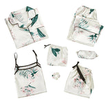Luxie Silk Seven-Piece Silk Pajamas - Multi Variants