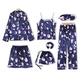 Luxie Silk Seven-Piece Silk Pajamas - Multi Variants