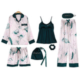 Luxie Silk Seven-Piece Silk Pajamas - Multi Variants