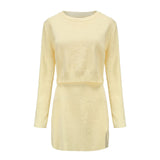 Samantha Two-Piece Knit Light Weight Long Sleeve Skirt Set