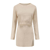 Samantha Two-Piece Knit Light Weight Long Sleeve Skirt Set