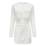 Samantha Two-Piece Knit Light Weight Long Sleeve Skirt Set