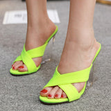 Crystal Wedge Slip On Sandals