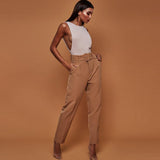 Olivia High Waist Belted Straight Leg Slacks