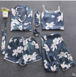 Luxie Silk Seven-Piece Silk Pajamas - Multi Variants
