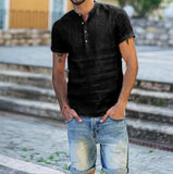 Slim Fit No Collar Linen Shirt