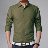 Solid Button Up Collar Shirts
