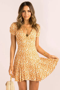 V-neck print dress