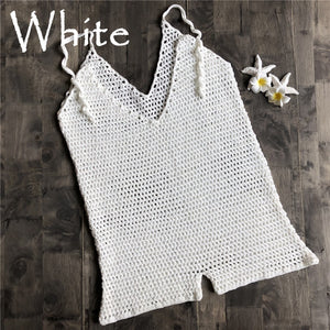 Sexy handmade knitted blouse sun protection suit