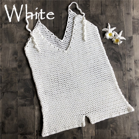 Sexy handmade knitted blouse sun protection suit