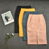 Slim Vegan Leather High Waist Pencil Skirt