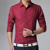 Solid Button Up Collar Shirts