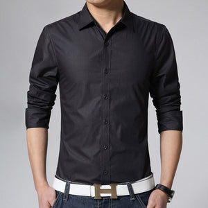 Solid Button Up Collar Shirts