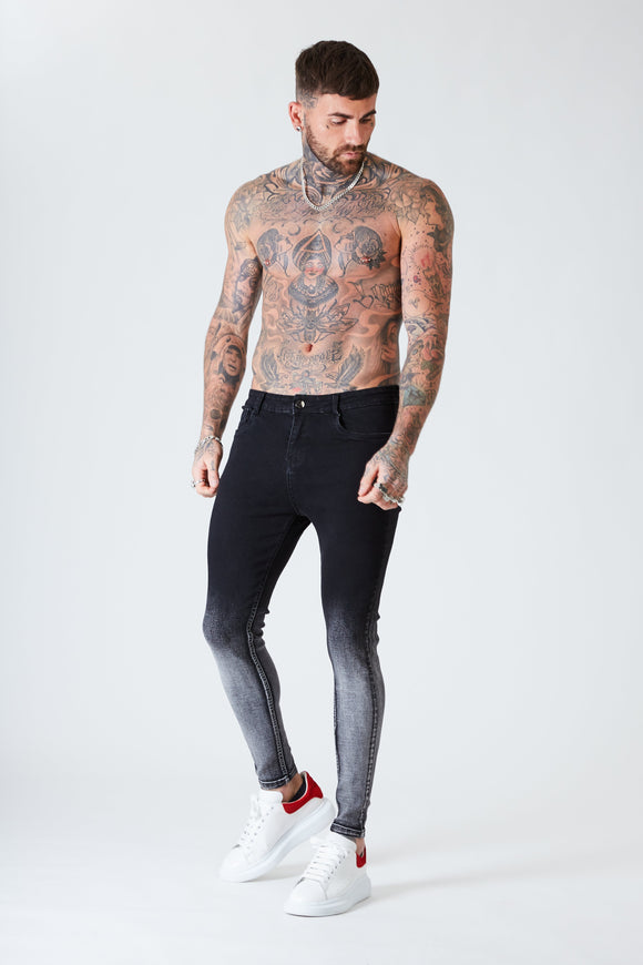 Spray on Skinny Jeans - Black Dip Fade