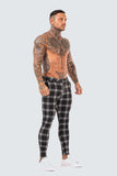 Skinny Check Trousers - Black Ash