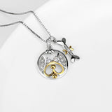Dog&Bone  Pendant 925 Silver Necklace
