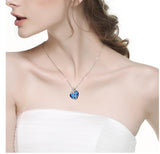 Blue Crystal 925 Sterling Silver Necklace