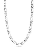 Miabella Solid 925 Sterling Silver Italian 5mm Diamond-Cut Figaro Link Chain Necklace for Women Men, 16, 18, 20, 22, 24, 26, 30 Inch Made in Italy (26 Inches)