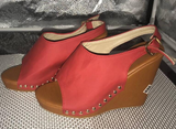 Super high heel sandals wedge with buckle large size sandals