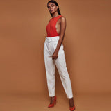 Olivia High Waist Belted Straight Leg Slacks