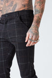 Luxe Check Trousers - Black