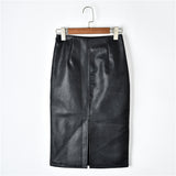 Slim Vegan Leather High Waist Pencil Skirt
