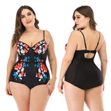 Flirty Floral Corset Swimsuit Plus