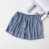Explicit Satin Shorts Lace-Paneled Shorts