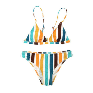 Women's Swimming Suit 2020 Sexy Bikini Swimsuit Swimwear Womens Rainbow Striped Print Bikini Set