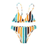 Women's Swimming Suit 2020 Sexy Bikini Swimsuit Swimwear Womens Rainbow Striped Print Bikini Set