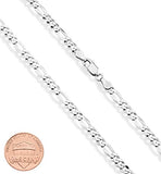 Miabella Solid 925 Sterling Silver Italian 5mm Diamond-Cut Figaro Link Chain Necklace for Women Men, 16, 18, 20, 22, 24, 26, 30 Inch Made in Italy (26 Inches)