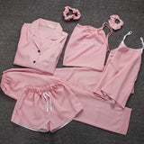 Luxie Silk Seven-Piece Silk Pajamas - Multi Variants