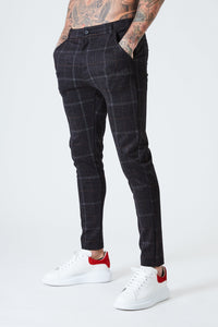 Luxe Check Trousers - Black