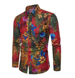 Print Linen Button Up Shirt - Multi Variants