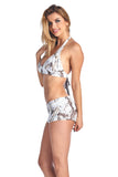 Women's White True Timber Halter Top & Hot Shorts Swimwear