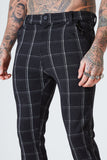 Luxe Grid Check Trousers - Black